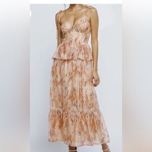 Floral Peach Maxi Dress